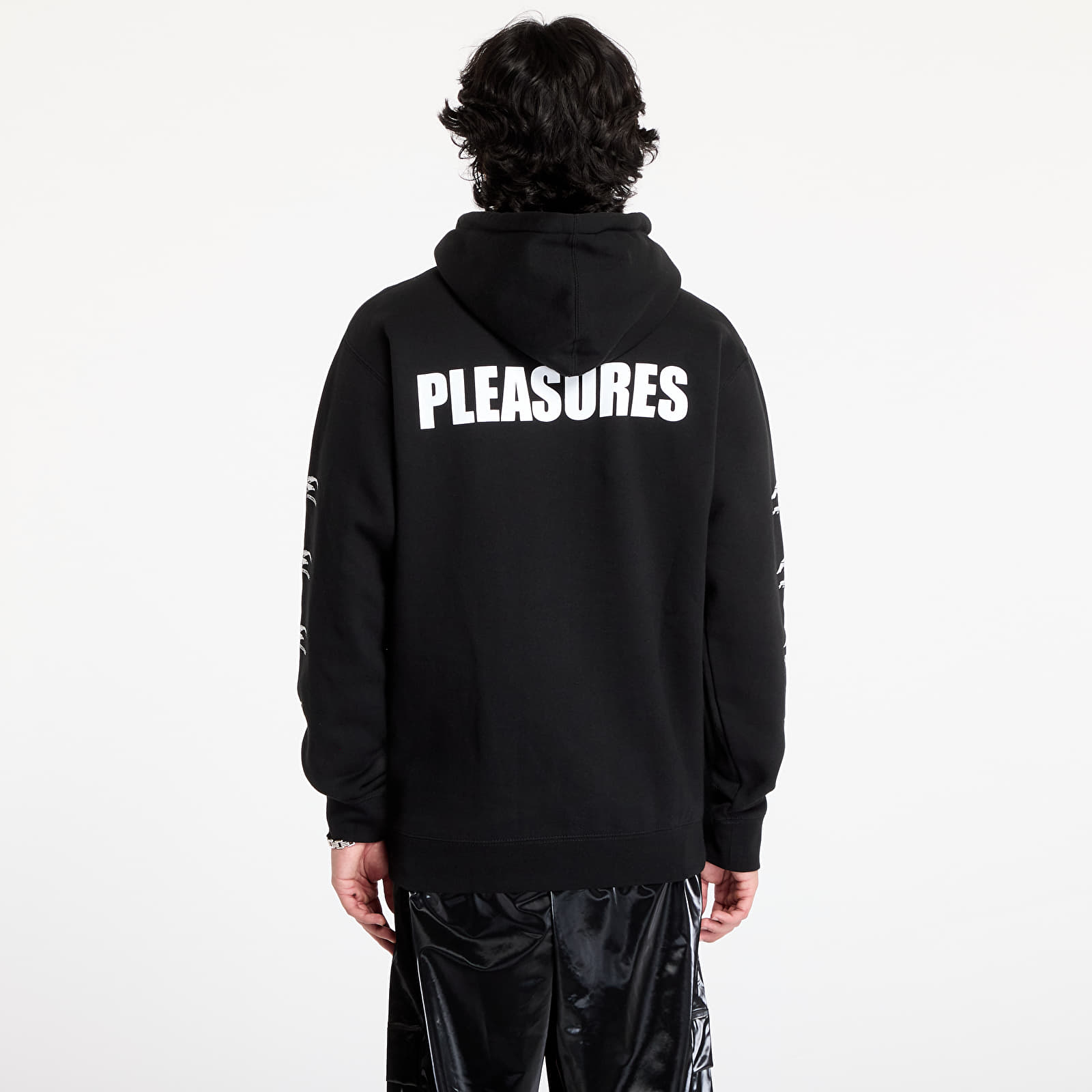 Férfi kapucnis pulcsik PLEASURES Illegal Hoodie Black