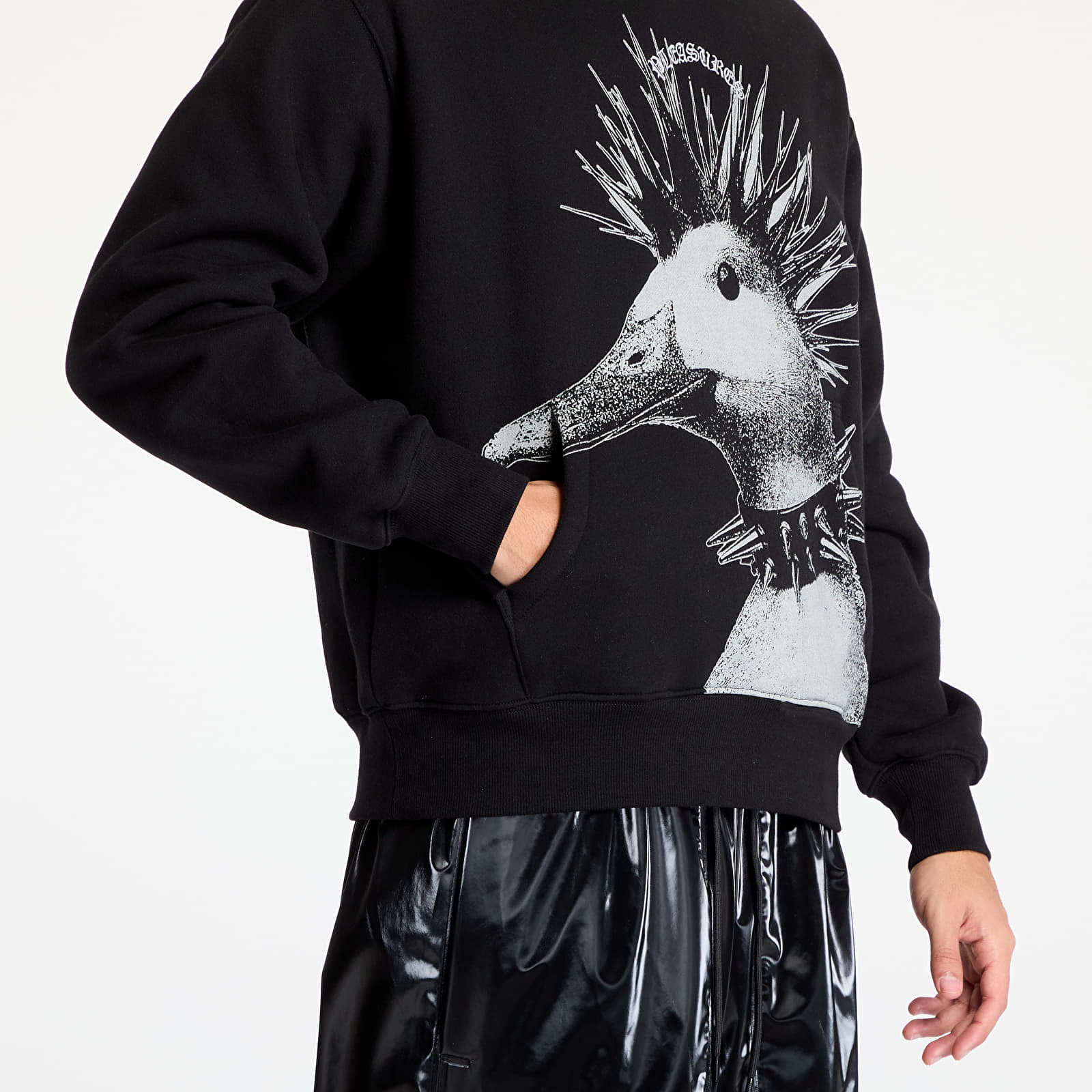 Férfi kapucnis pulcsik PLEASURES Punk Duck Hoodie Black