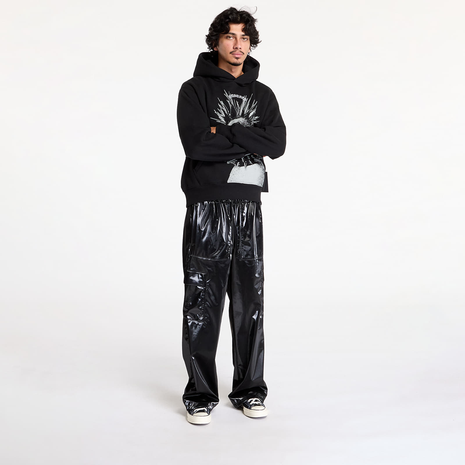 Férfi kapucnis pulcsik PLEASURES Punk Duck Hoodie Black