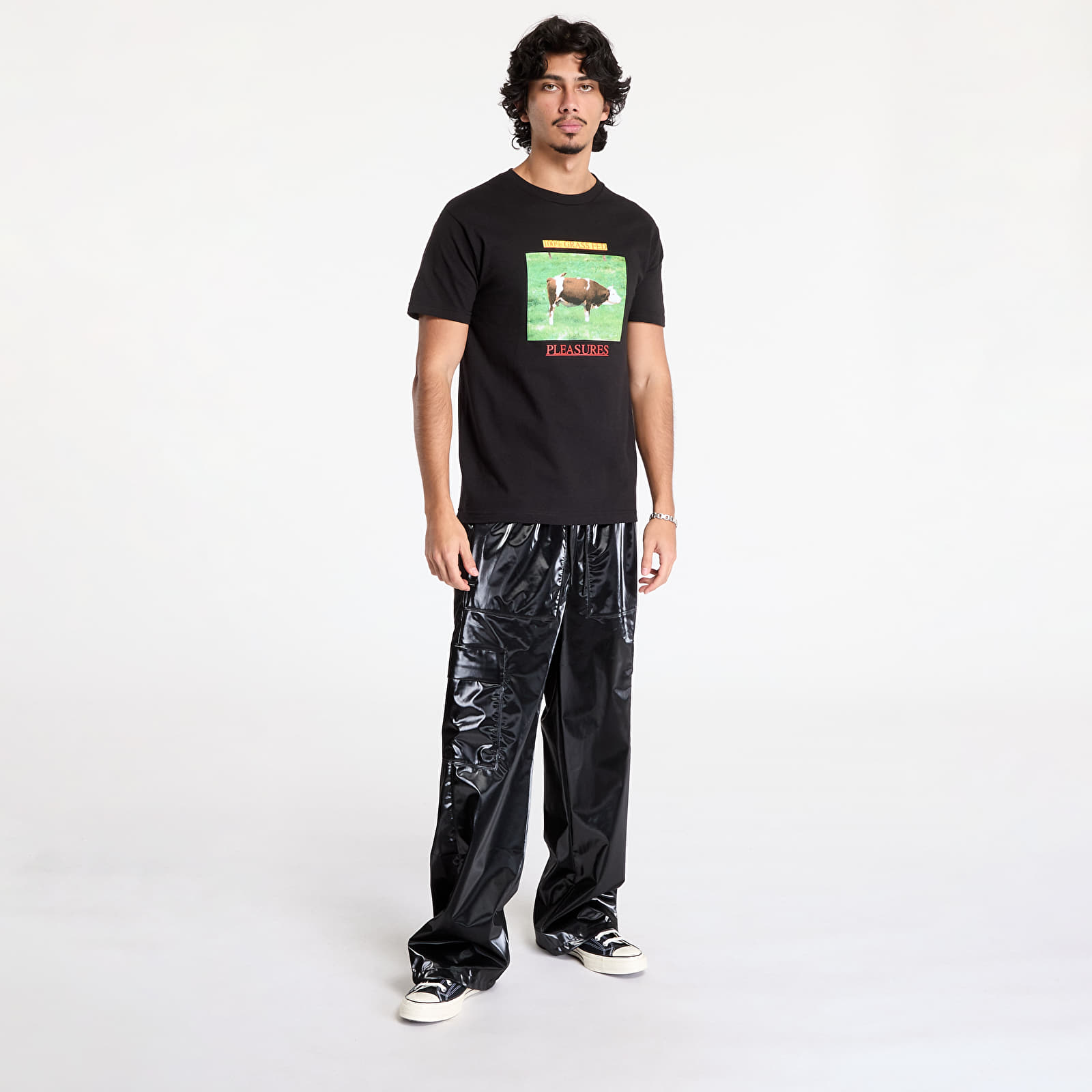 Pánská trička PLEASURES Grass Fed T-Shirt Black