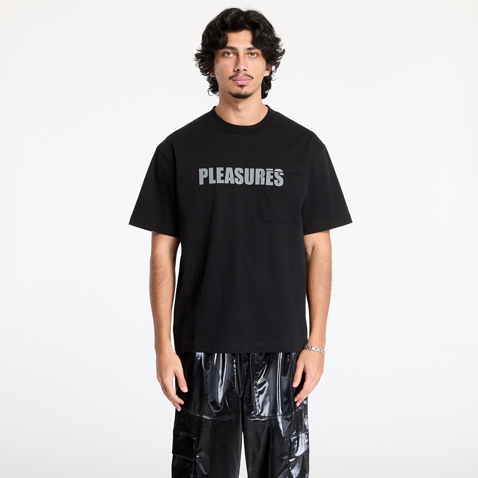 Männer T-Shirts PLEASURES Impact Pocket Heavyweight Shirt Black