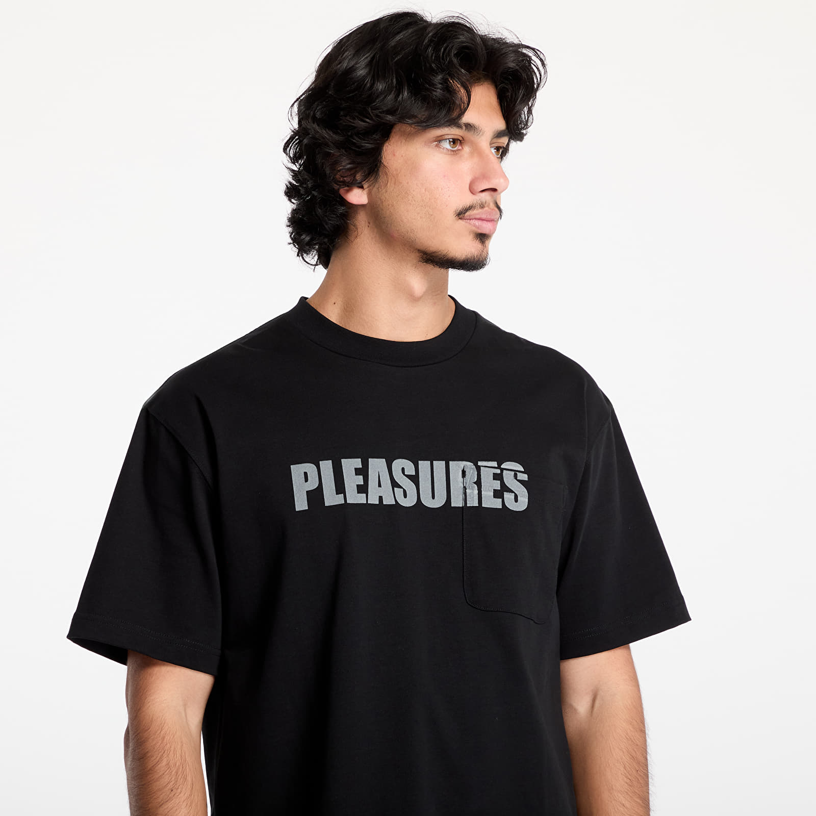 Männer T-Shirts PLEASURES Impact Pocket Heavyweight Shirt Black