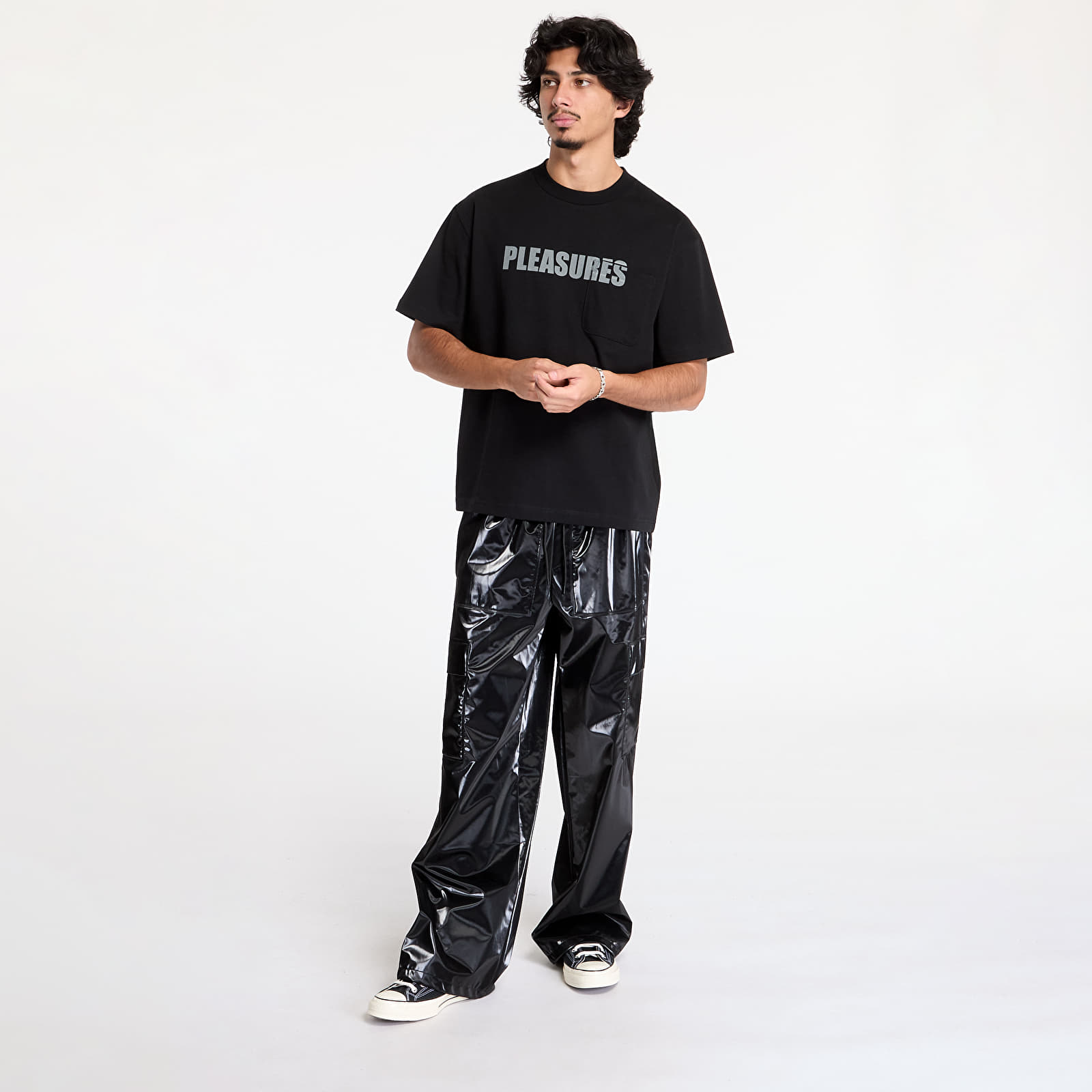 Männer T-Shirts PLEASURES Impact Pocket Heavyweight Shirt Black