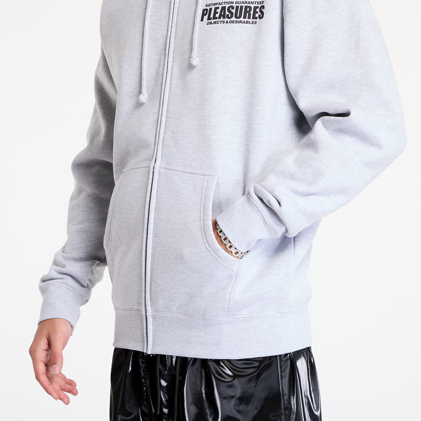 Men's hoodies PLEASURES Staff Zip Hoodie Heather Grey