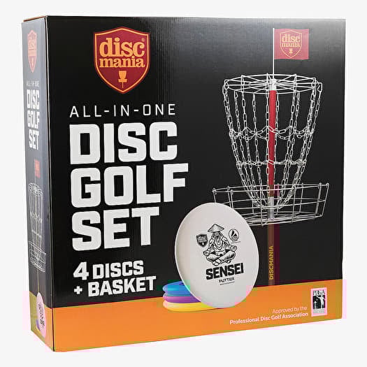 Discmania Discgolf Sada All-In-One - koš + 4 disky