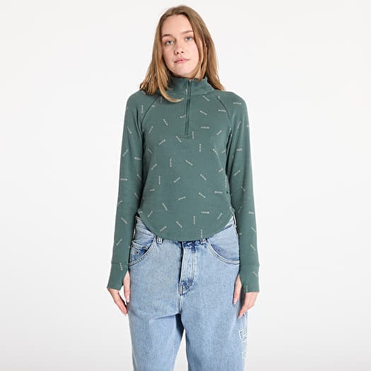 Nike Sportswear Women's Slim 1/2-Zip Long-Sleeve Logo Top Vintage Green/ Light Army/ Vintage Green