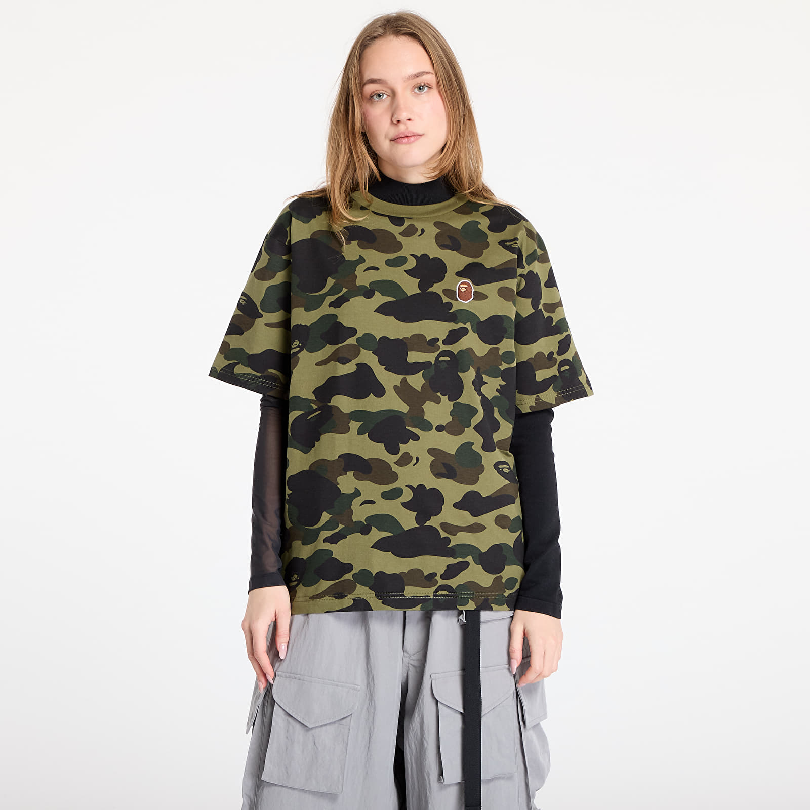 T-Shirts A BATHING APE 1St Camo One Point Tee リラックス Green