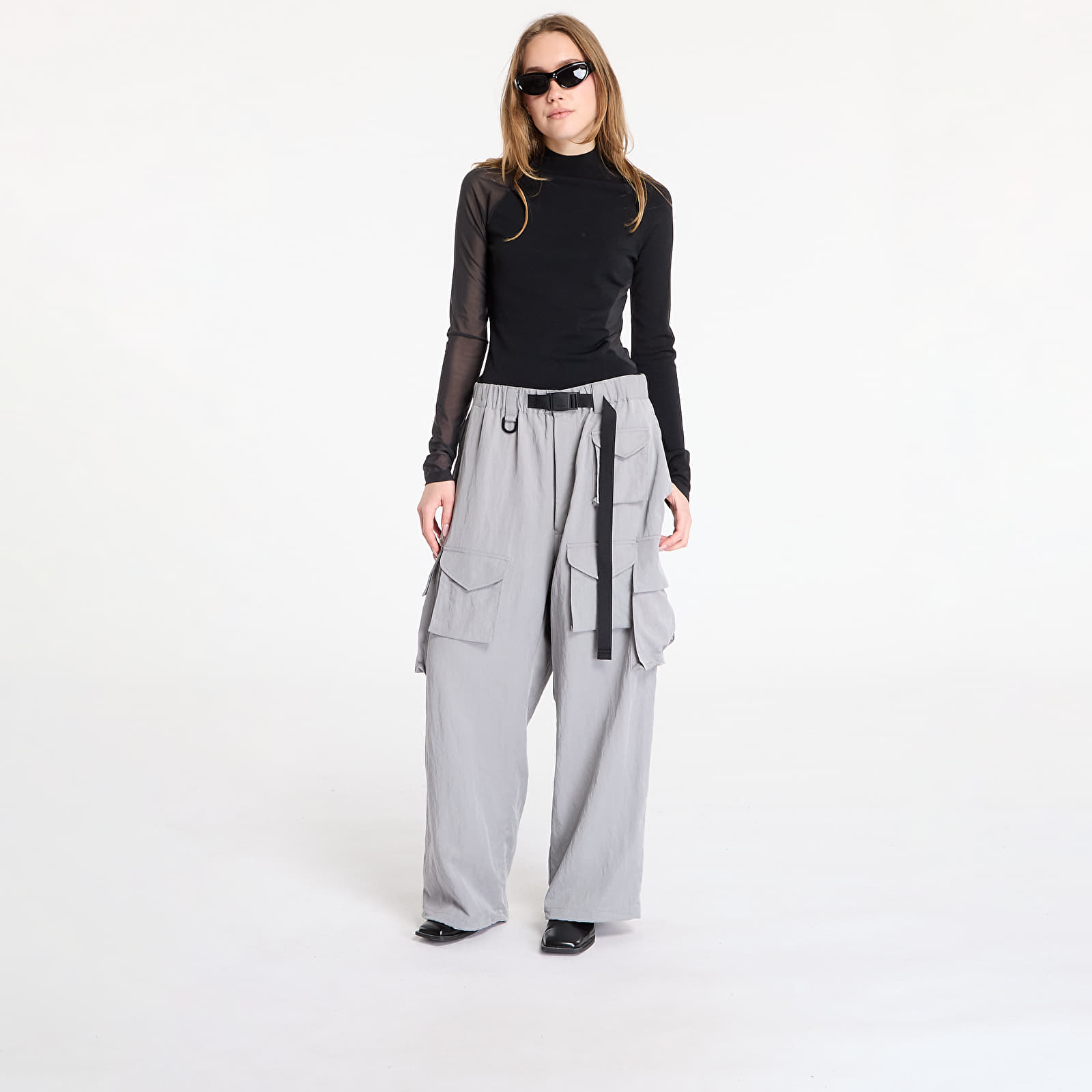Bukser Y-3 Washed Twill Cargo Pants Solid Grey