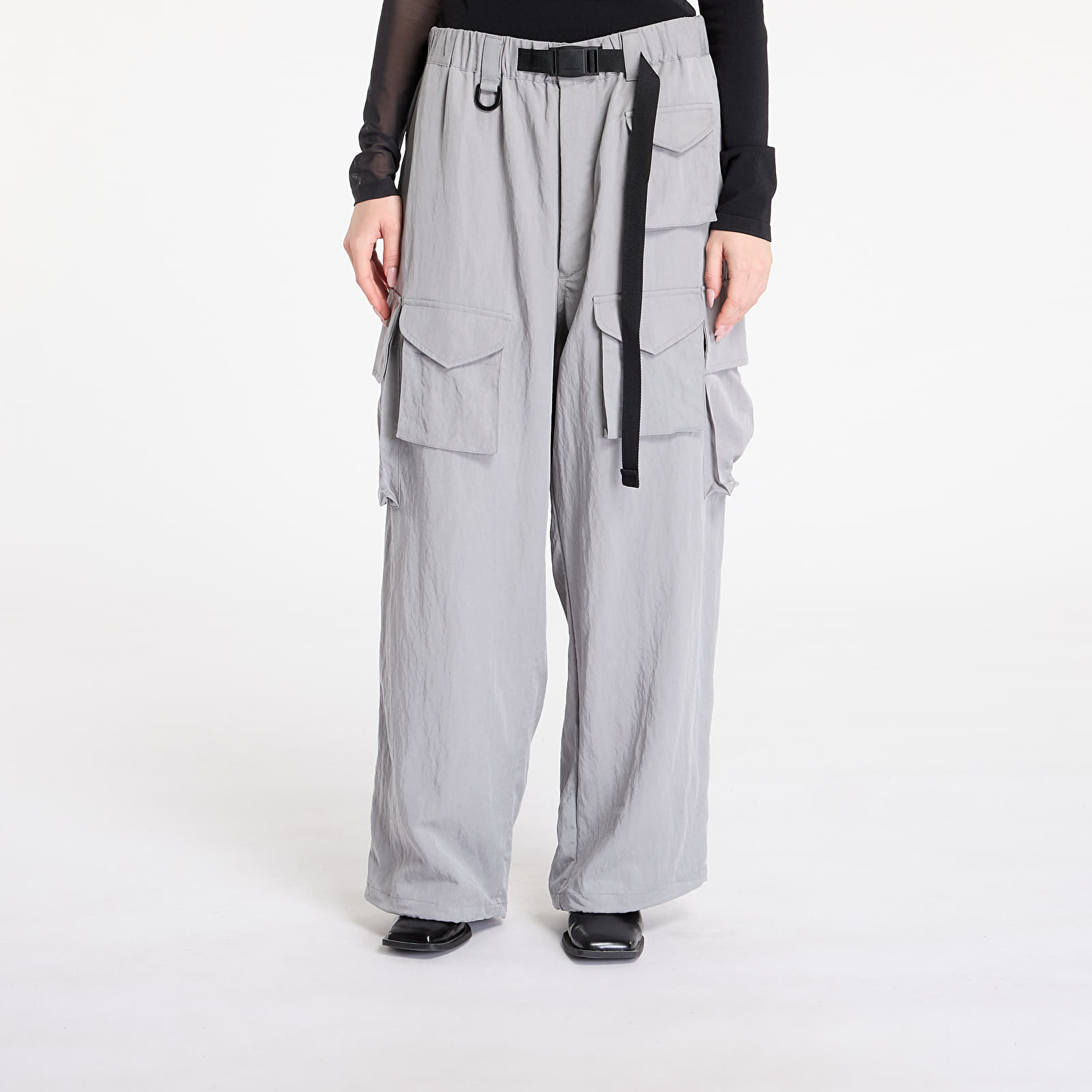 Bukser Y-3 Washed Twill Cargo Pants Solid Grey