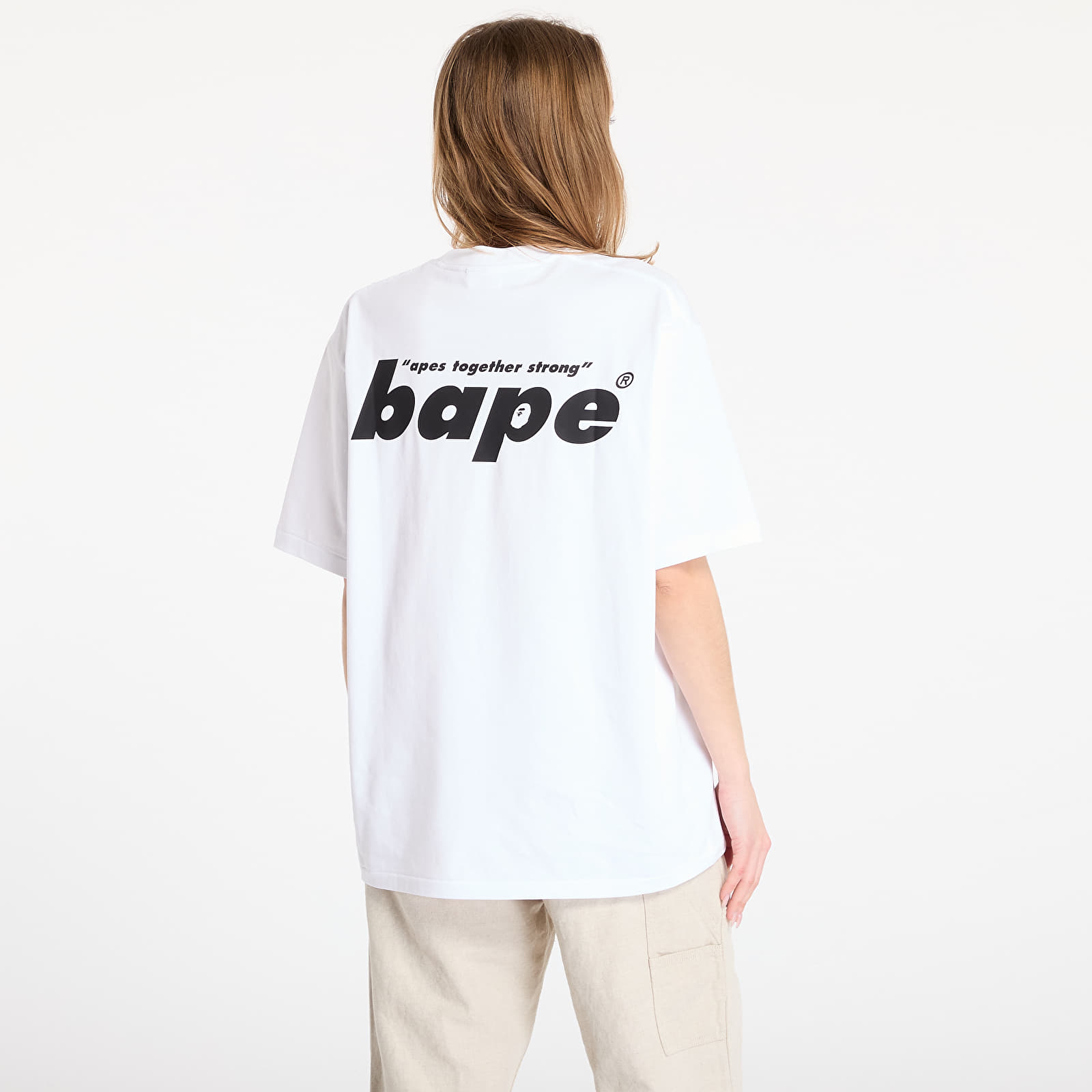 T-Shirts A BATHING APE Shark Shinji Ape Head Relaxed Fit Tee White
