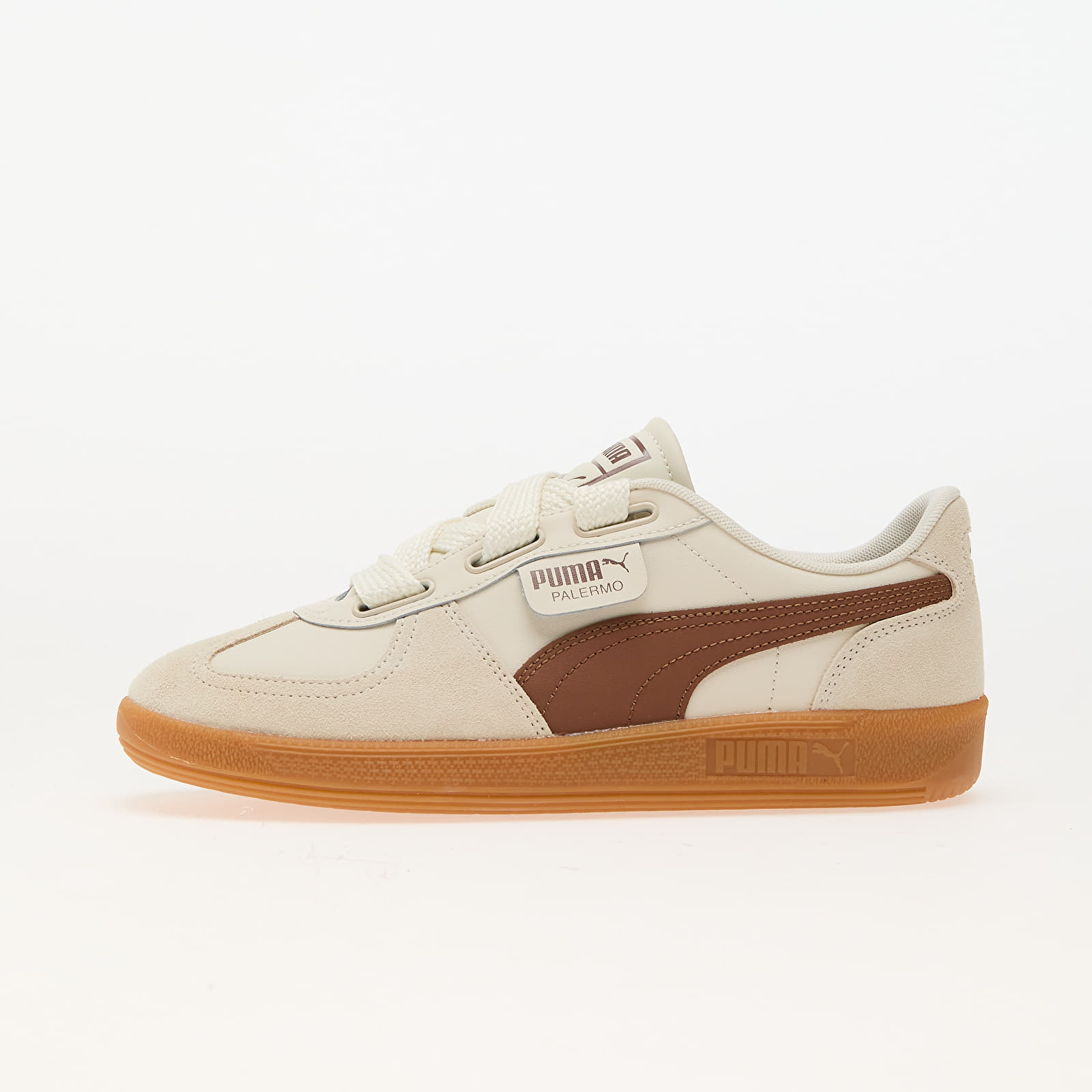 Chaussures et baskets femme Puma Palermo Wide Lace SD Frosted Ivory-Brown