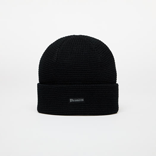 Čepice PLEASURES Old E Waffle Beanie Black