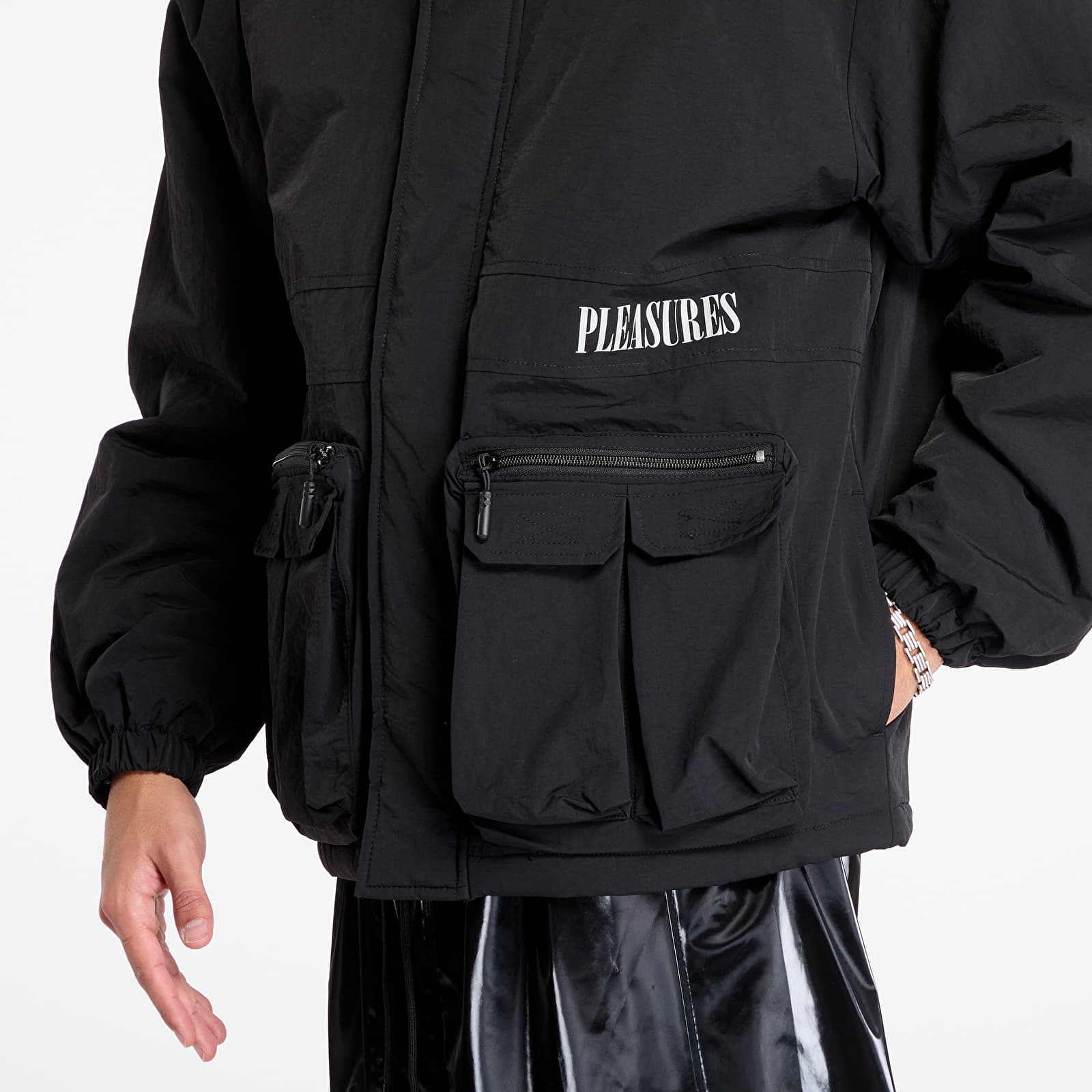 Chaquetas de hombre PLEASURES Run Hooded Jacket Black