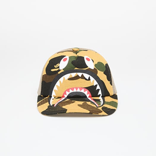 Cap A BATHING APE 1st Camo Shark Mesh Cap Yellow