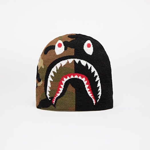 A BATHING APE 1st Shark Knit Hat Black
