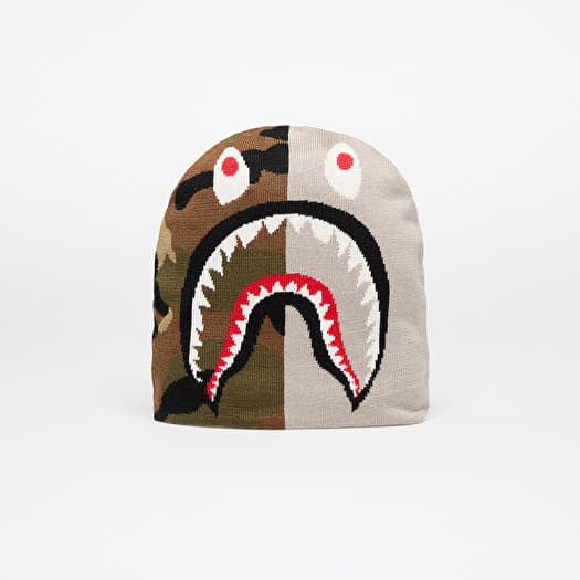 A BATHING APE 1st Shark Knit Hat Gray