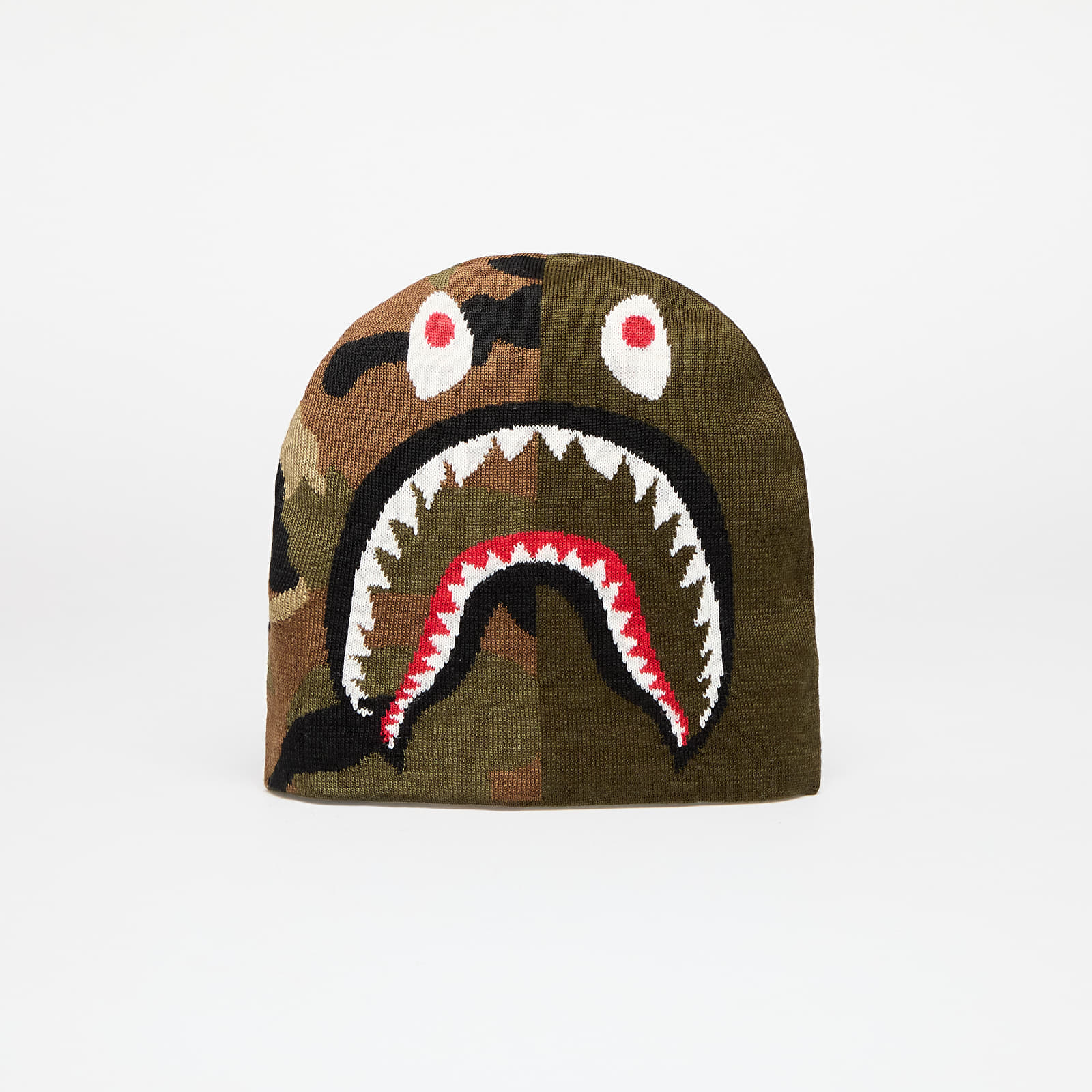 A BATHING APE 1st Shark Knit Hat Olivedrab