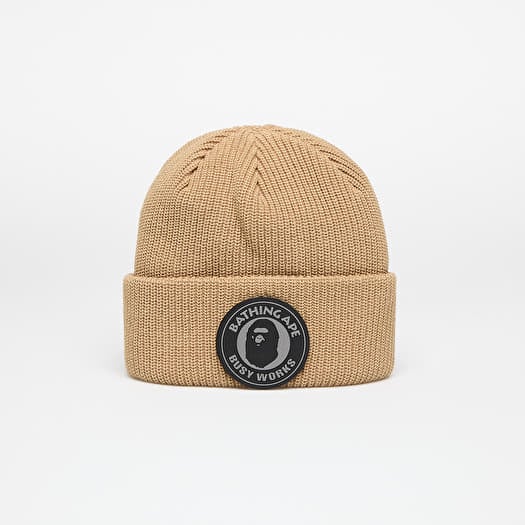 A BATHING APE Busy Work Knit Hat Beige