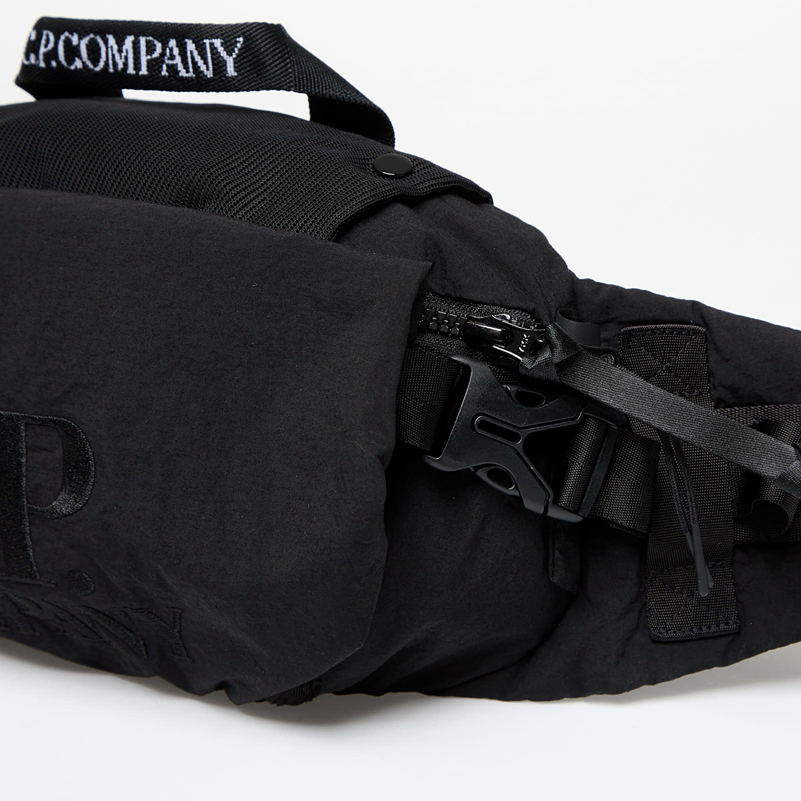 Crossbody rankinės C.P. Company Plain Paper Touch Logo Waistbag Black