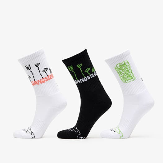 FTSHP x Spiritual Gangster Socks 3-Pack Black/ White