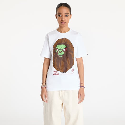 T-krekls A BATHING APE Bape Horror Mad Face UNISEX Tee White