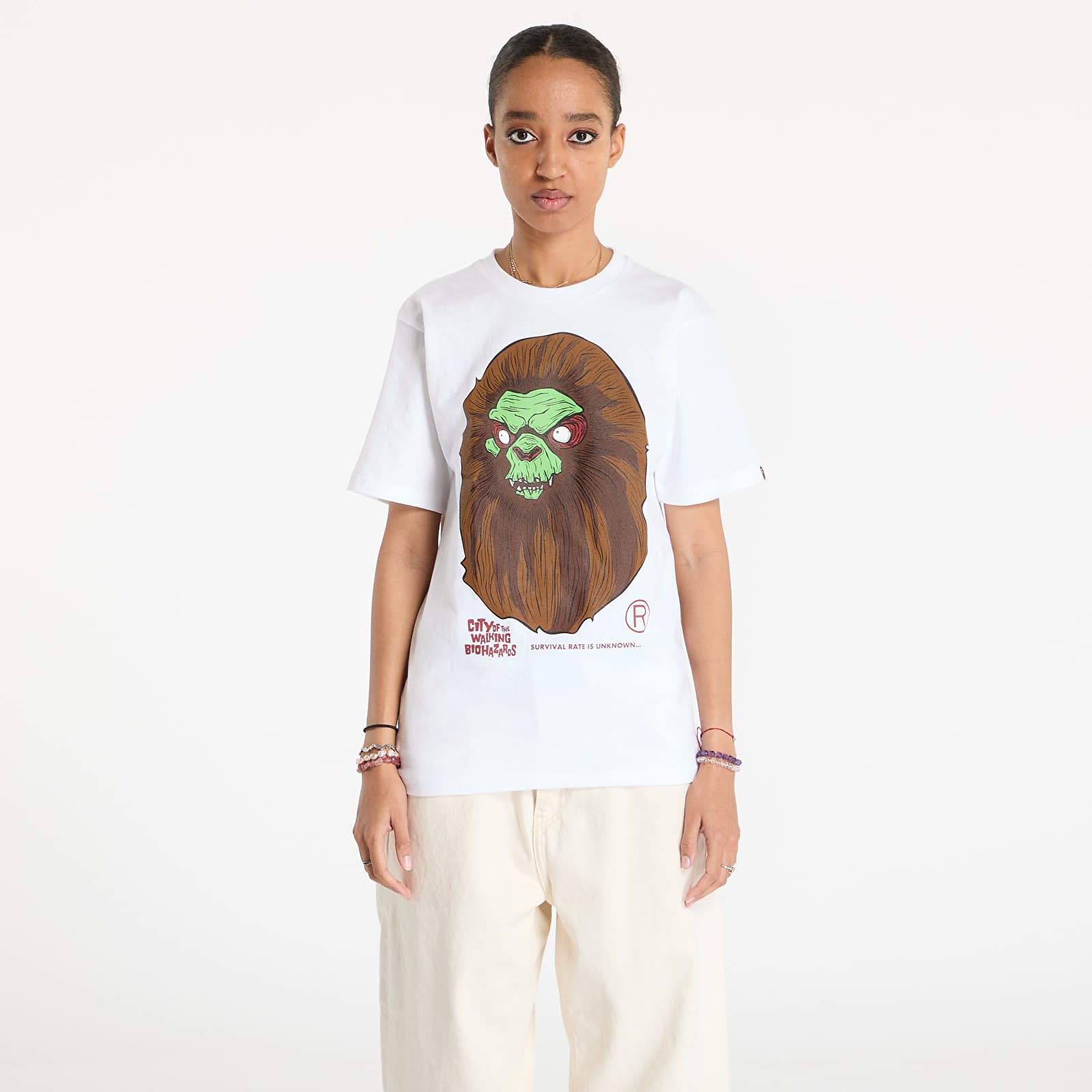 Pólók A BATHING APE Bape Horror Mad Face UNISEX Tee White