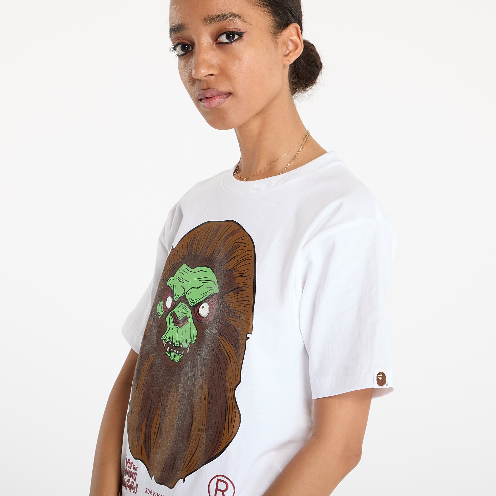 Pólók A BATHING APE Bape Horror Mad Face UNISEX Tee White