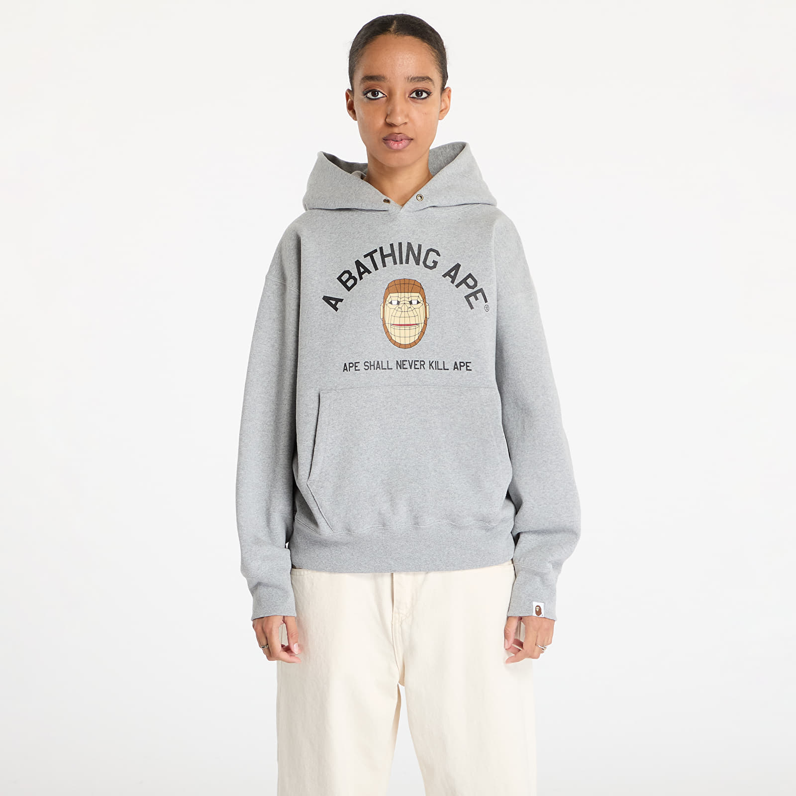 Mikiny A BATHING APE Polygon Relaxed Fit Pullover UNISEX Hoodie Gray