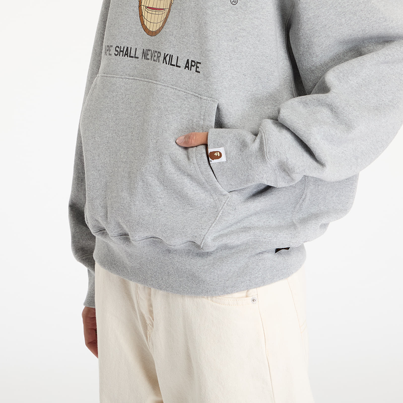 Mikiny A BATHING APE Polygon Relaxed Fit Pullover UNISEX Hoodie Gray