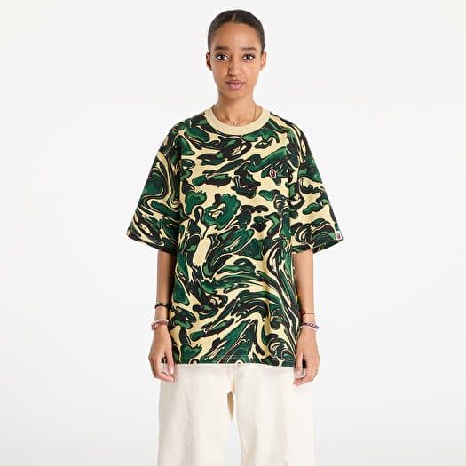 Póló A BATHING APE Marbling Camo One Point Relaxed Fit Tee UNISEX Green