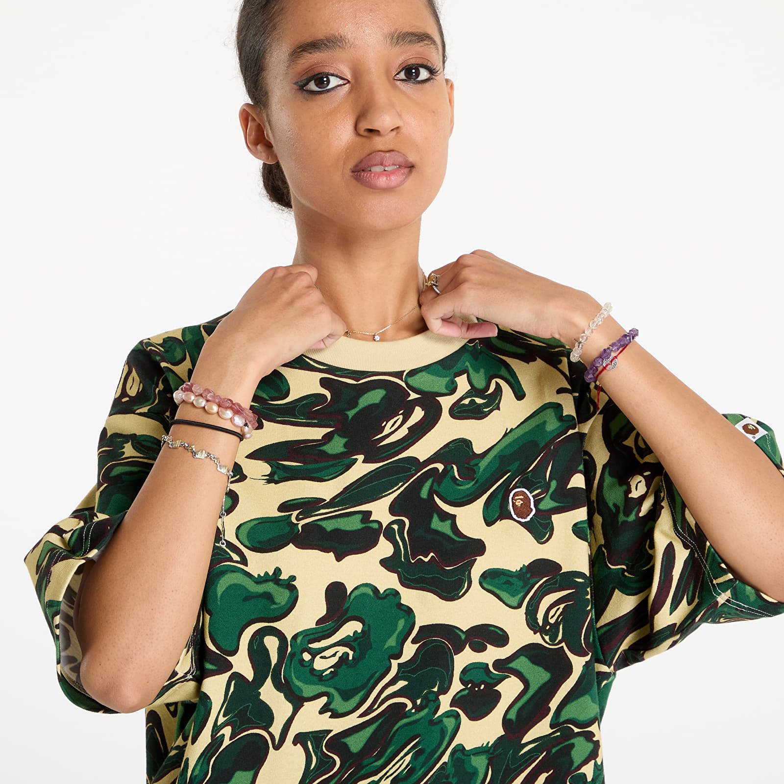 Koszulki A BATHING APE Marbling Camo One Point Relaxed Fit Tee UNISEX Green