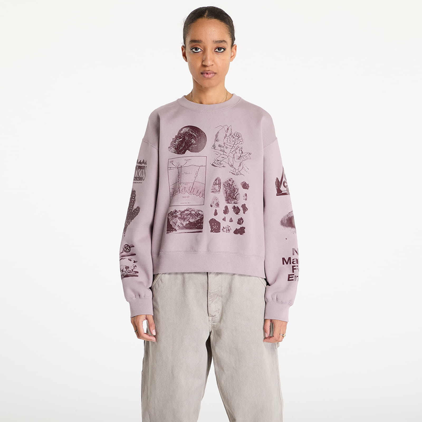 Women's hoodies Nike ACG "Tuff Fleece" Women's Therma-FIT Repel Crew-Neck Sweatshirt Lt Violet Ore/ Burgundy Crush