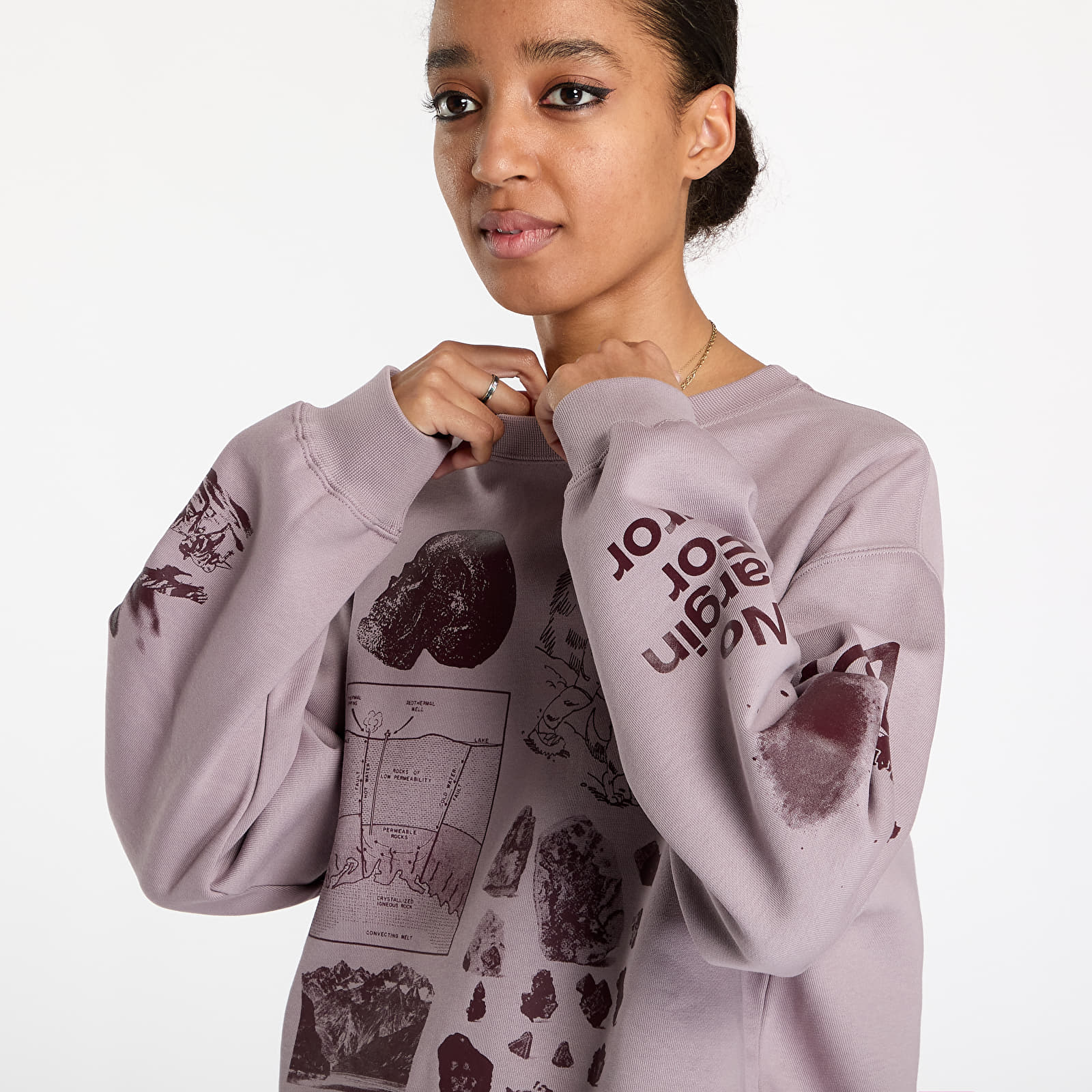 Women's hoodies Nike ACG "Tuff Fleece" Women's Therma-FIT Repel Crew-Neck Sweatshirt Lt Violet Ore/ Burgundy Crush