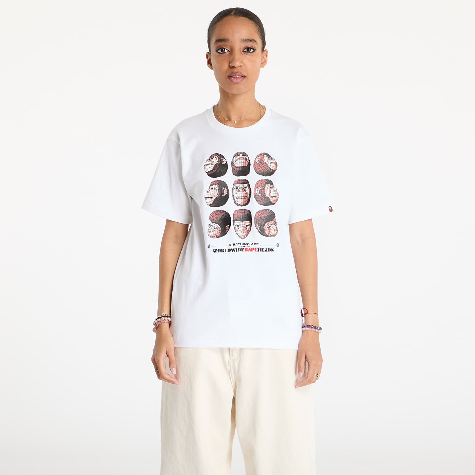 Tricou A BATHING APE Polygon Ape Head UNISEX Tee White XXL