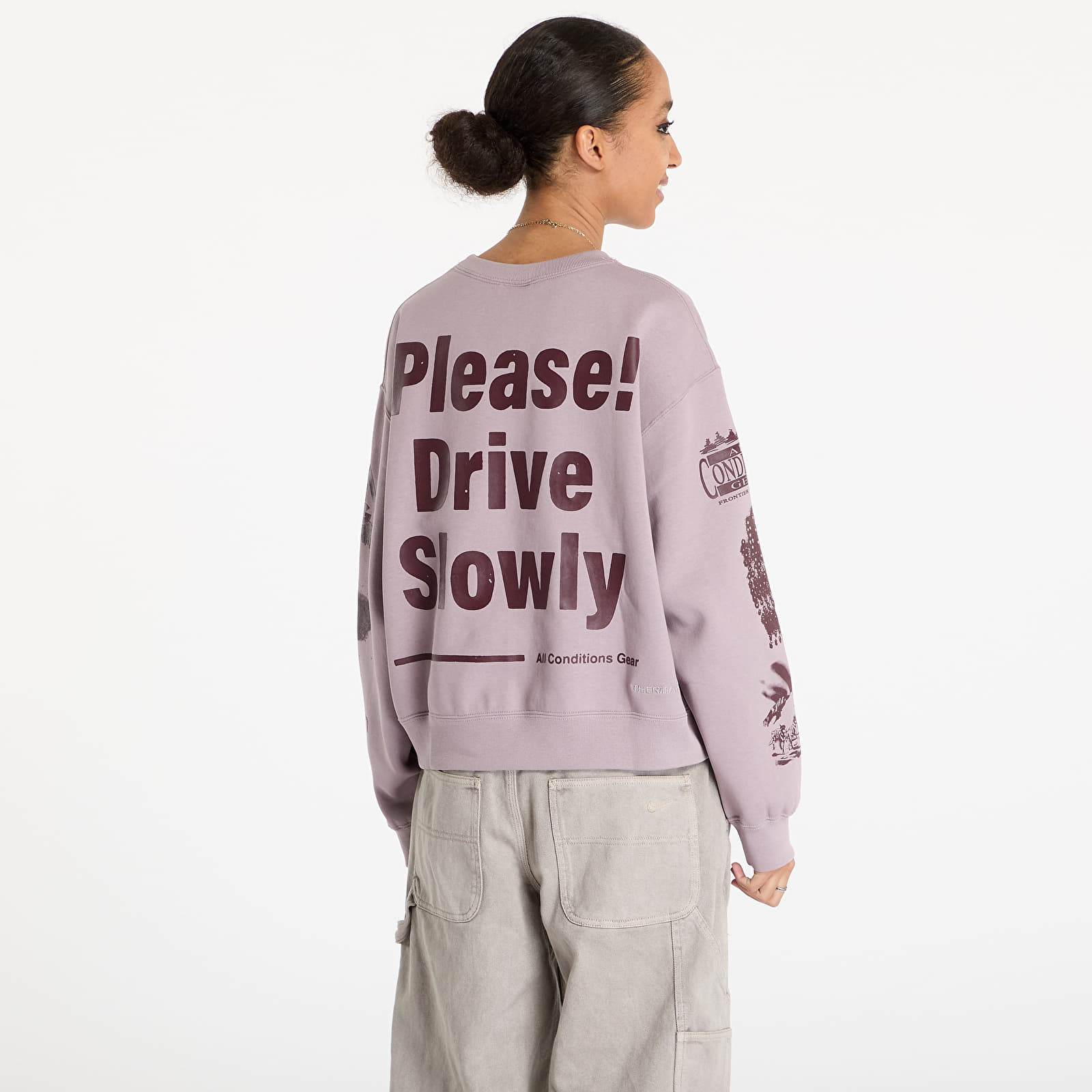 Women's hoodies Nike ACG "Tuff Fleece" Women's Therma-FIT Repel Crew-Neck Sweatshirt Lt Violet Ore/ Burgundy Crush
