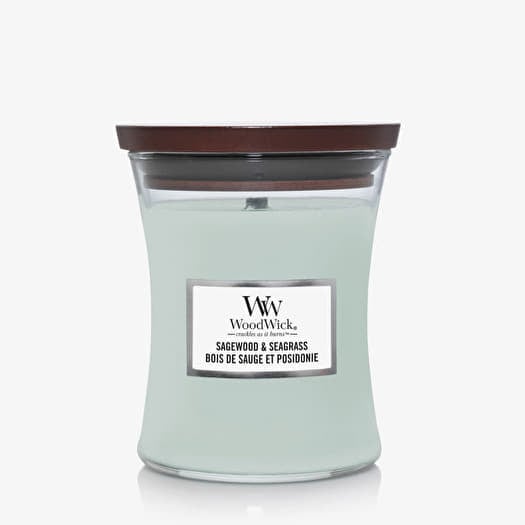 WoodWick Medium Hourglass Candle - Sagewood & Seagrass
