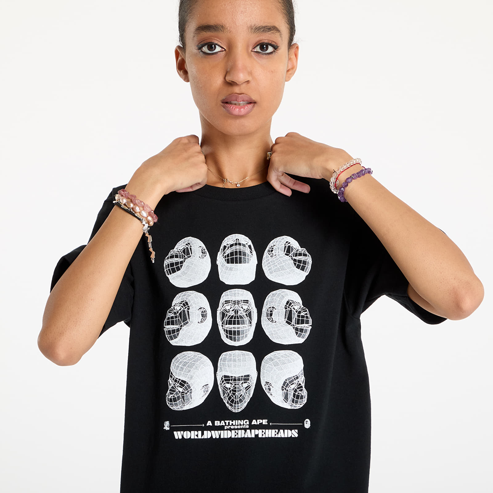 T-särgid A BATHING APE Polygon Ape Head UNISEX Tee Black