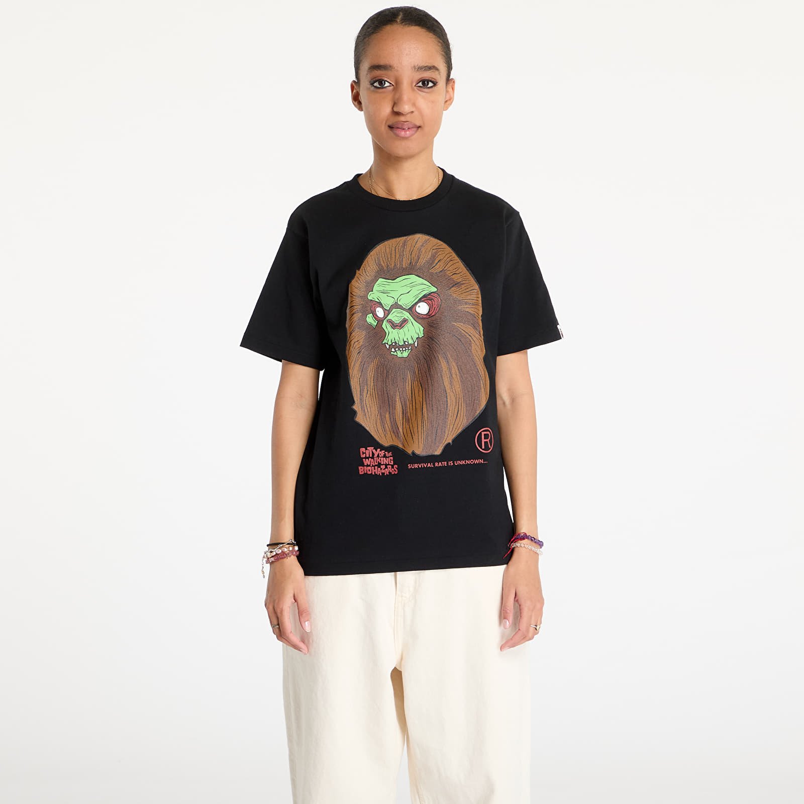 T-shirts A BATHING APE Bape Horror Mad Face UNISEX Tee Black
