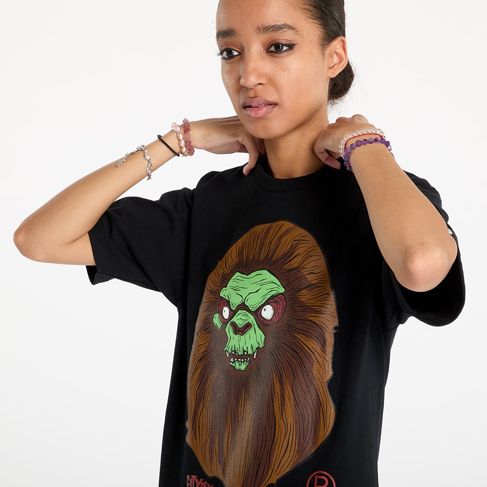 T-shirts A BATHING APE Bape Horror Mad Face UNISEX Tee Black