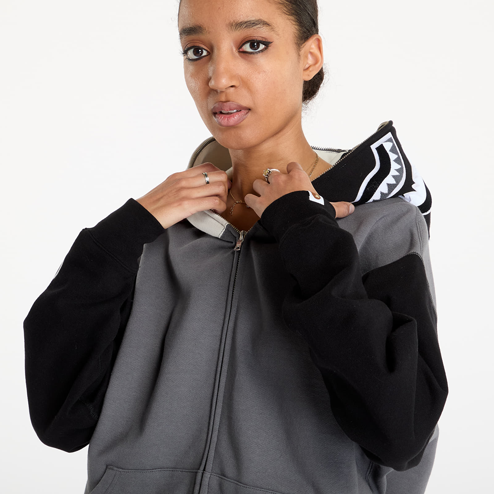 Mikiny A BATHING APE Shark Full Zip Hoodie 1 UNISEX Black