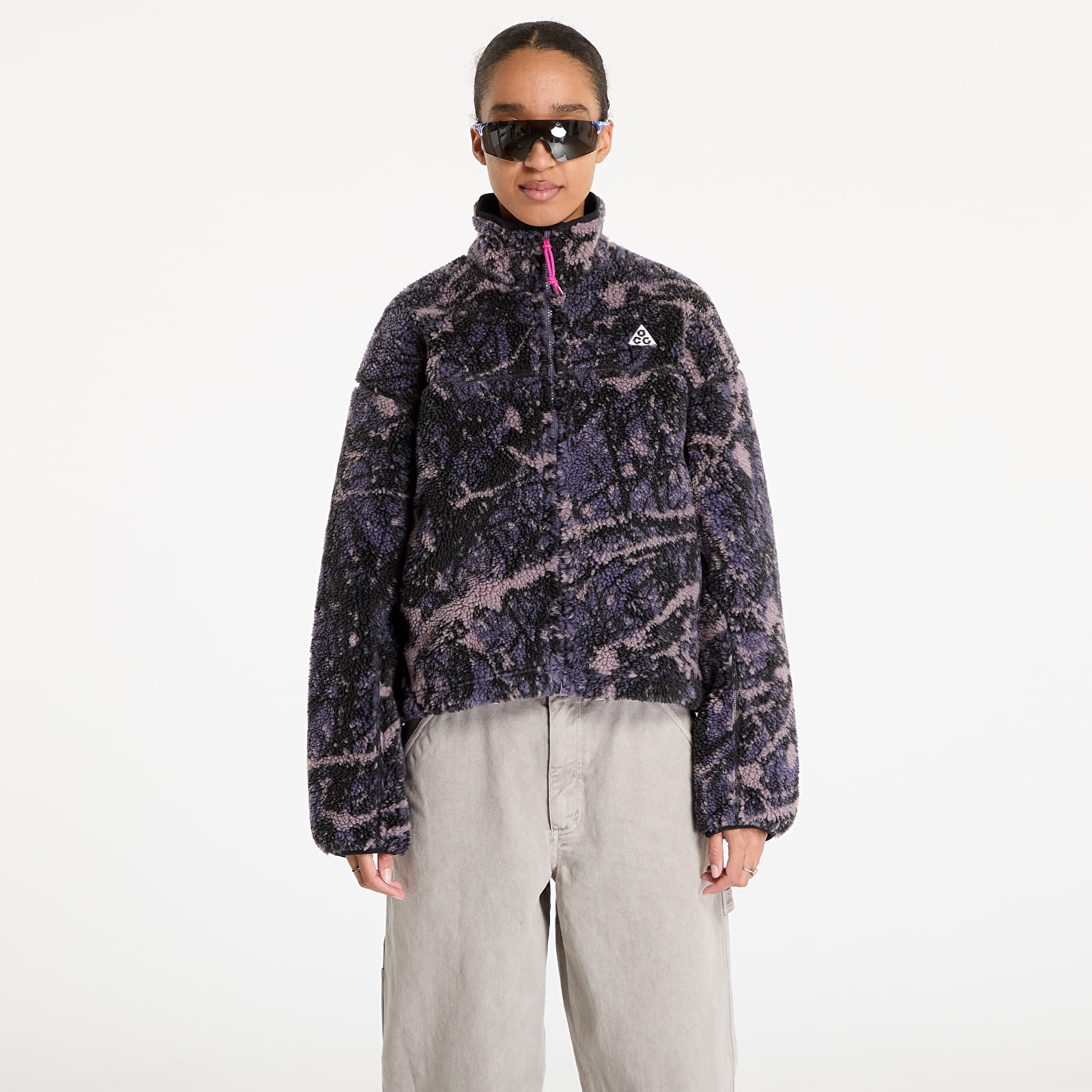 Dámské mikiny Nike ACG "Canwell Glacier" Women's Therma-FIT ADV Windproof Full-Zip Fleece Dark Raisin/ Black/ Black/ Summit White