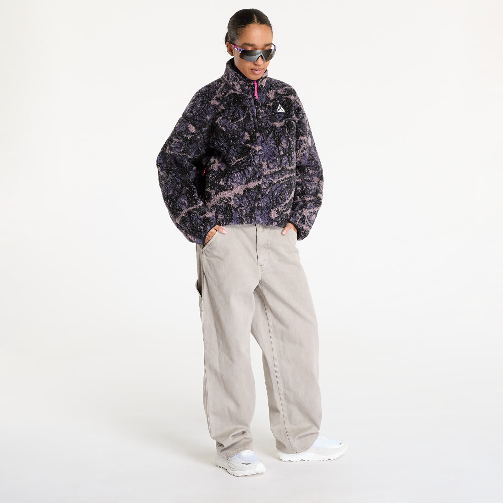 Dámské mikiny Nike ACG "Canwell Glacier" Women's Therma-FIT ADV Windproof Full-Zip Fleece Dark Raisin/ Black/ Black/ Summit White