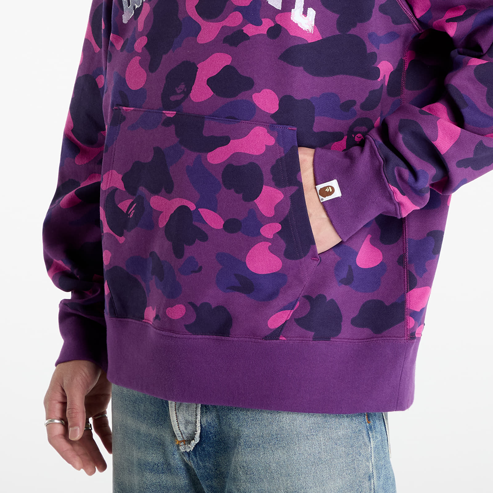 Pánské mikiny A BATHING APE Color Camo Pullover Hoodie Purple