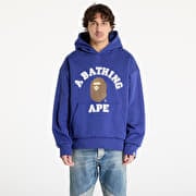 A BATHING APE College Puffy Relaxed Fit Pullover Hoodie M Blue