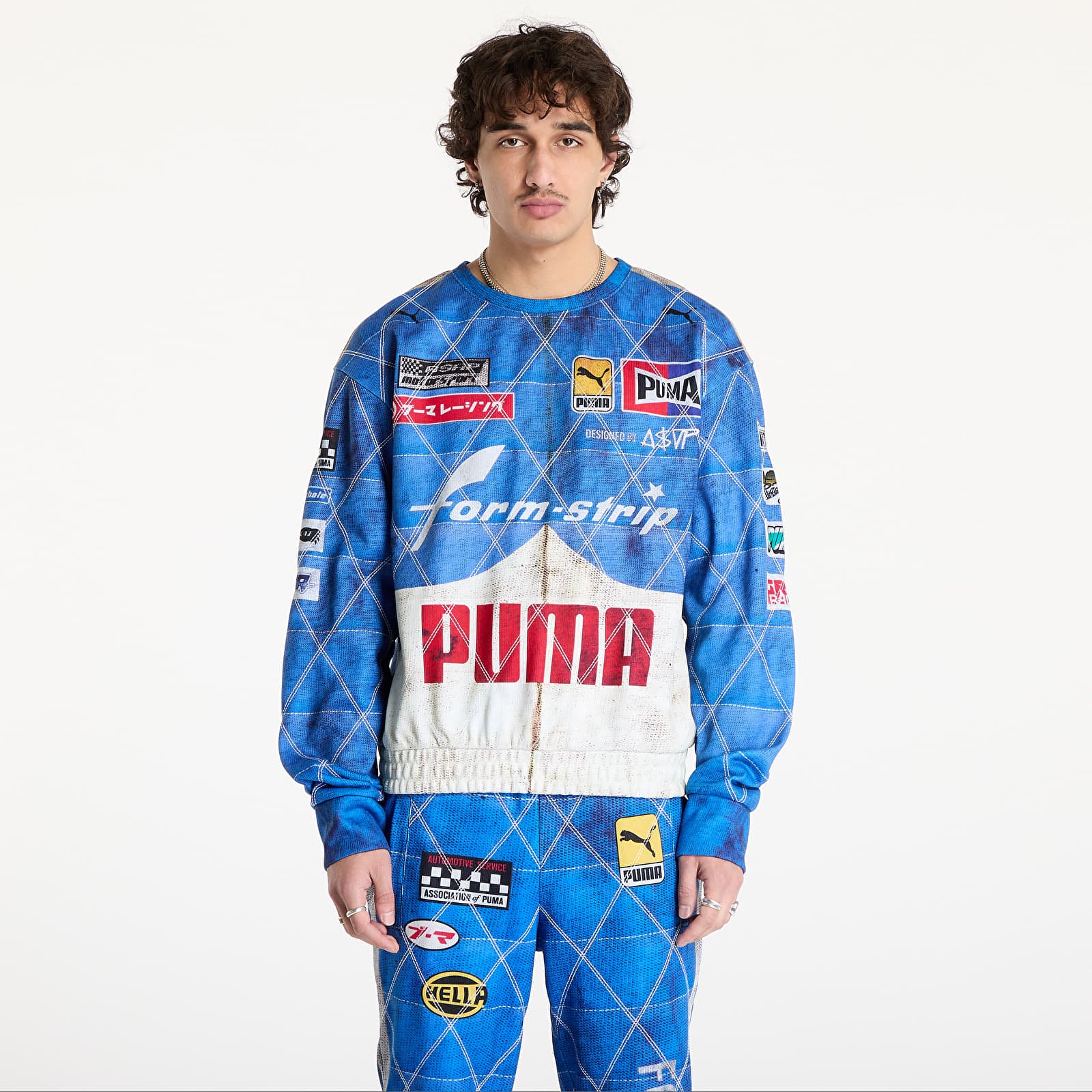 Férfi kapucnis pulcsik PUMA X A$AP ROCKY Quilted Sweatshirt Clyde Royal