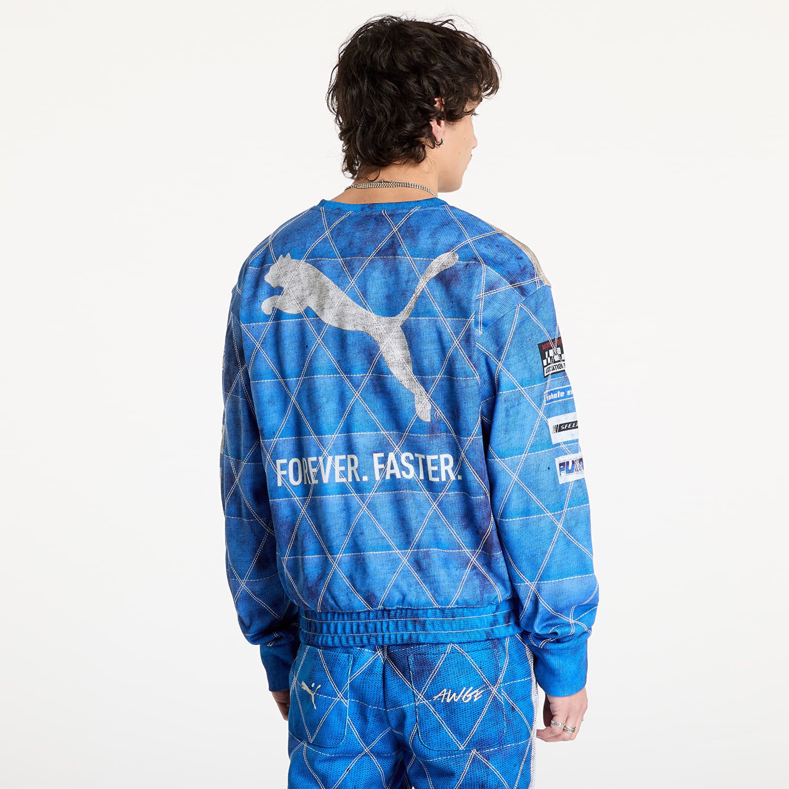Férfi kapucnis pulcsik PUMA X A$AP ROCKY Quilted Sweatshirt Clyde Royal