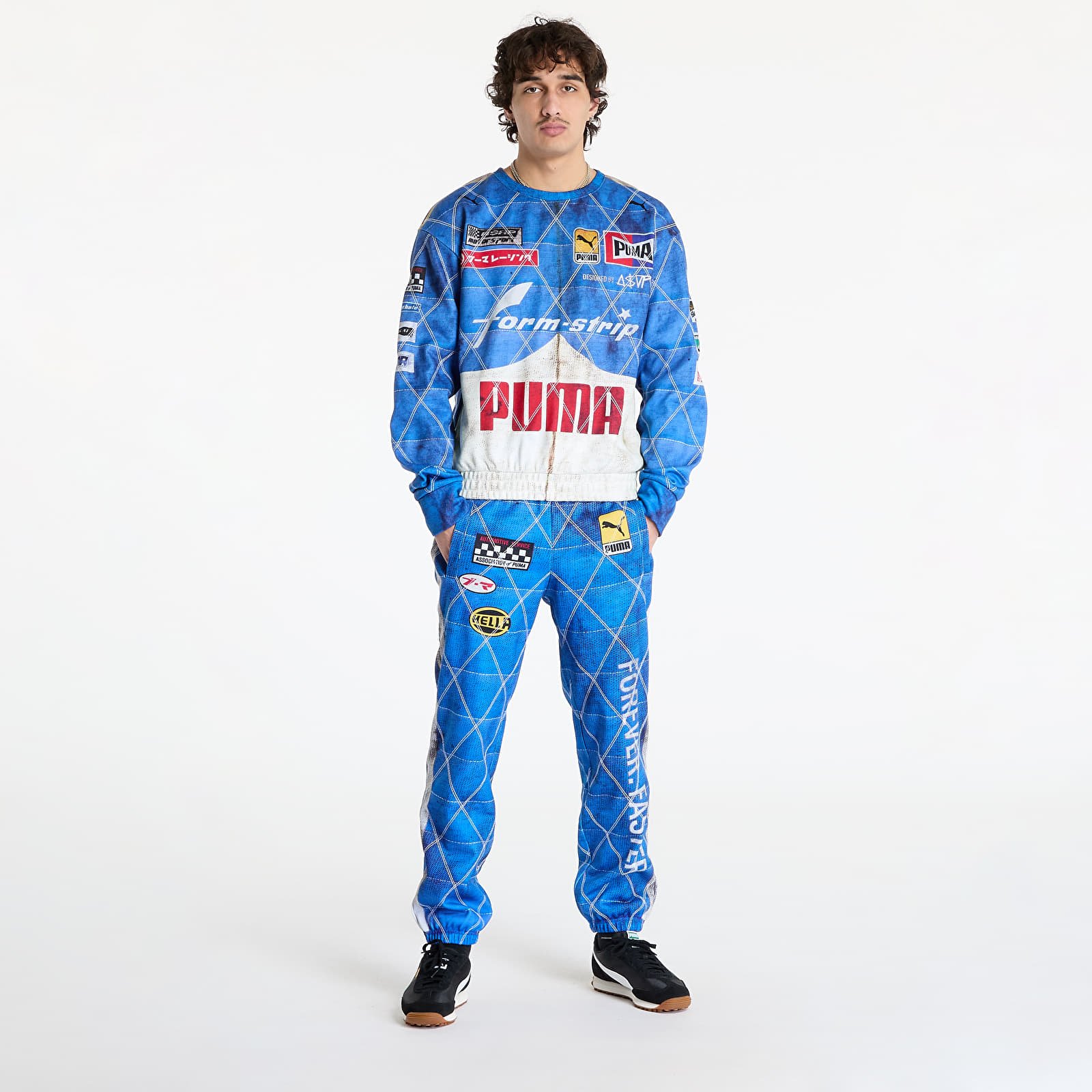 Férfi kapucnis pulcsik PUMA X A$AP ROCKY Quilted Sweatshirt Clyde Royal