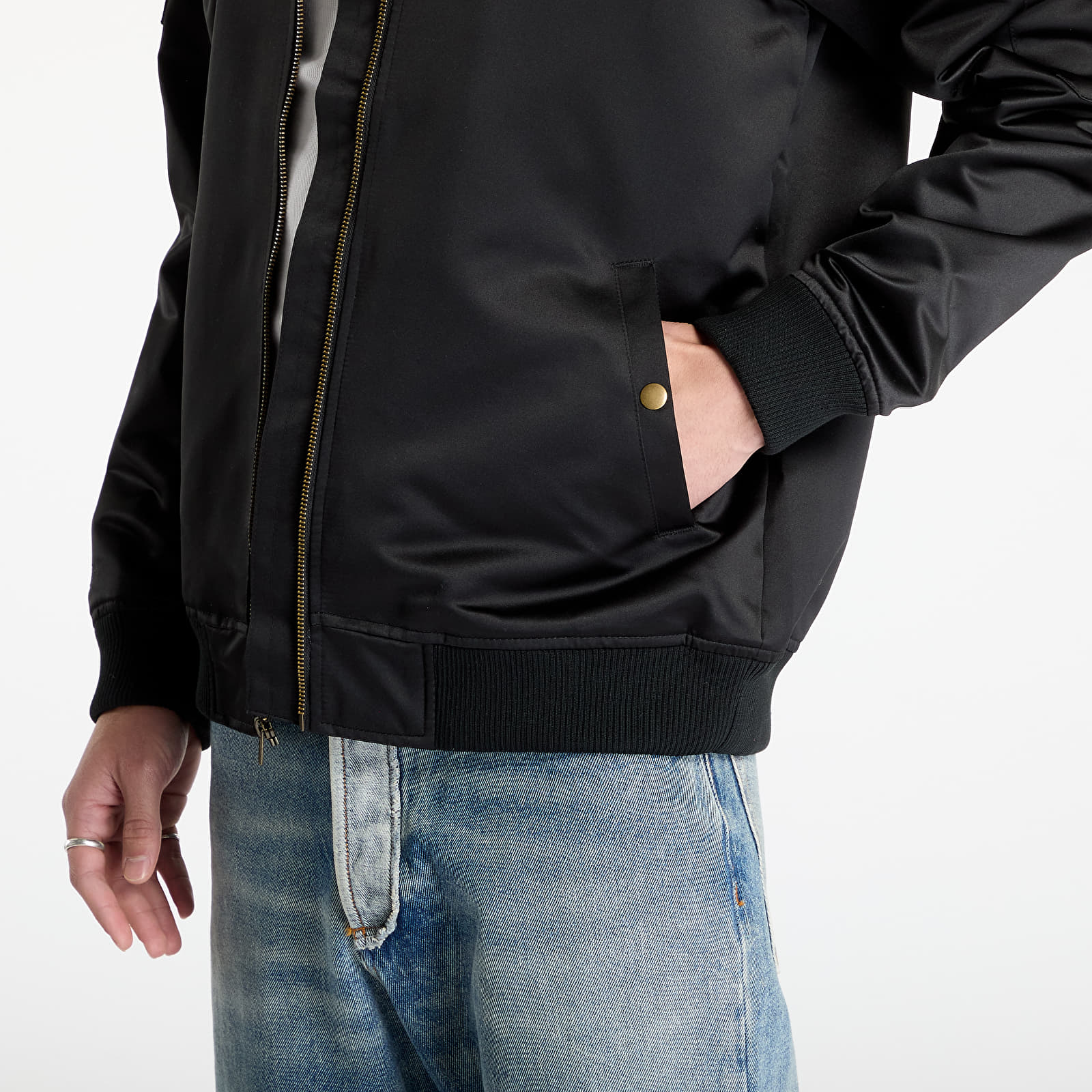 Bundy Mitchell & Ness NBA Team Leader Satin Vintage Logo Lakers Bomber Black