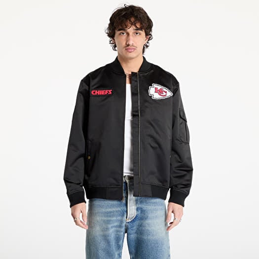 Bunda Mitchell & Ness NFL Team Leader Satin Vintage Logo Chiefs Bomber Black