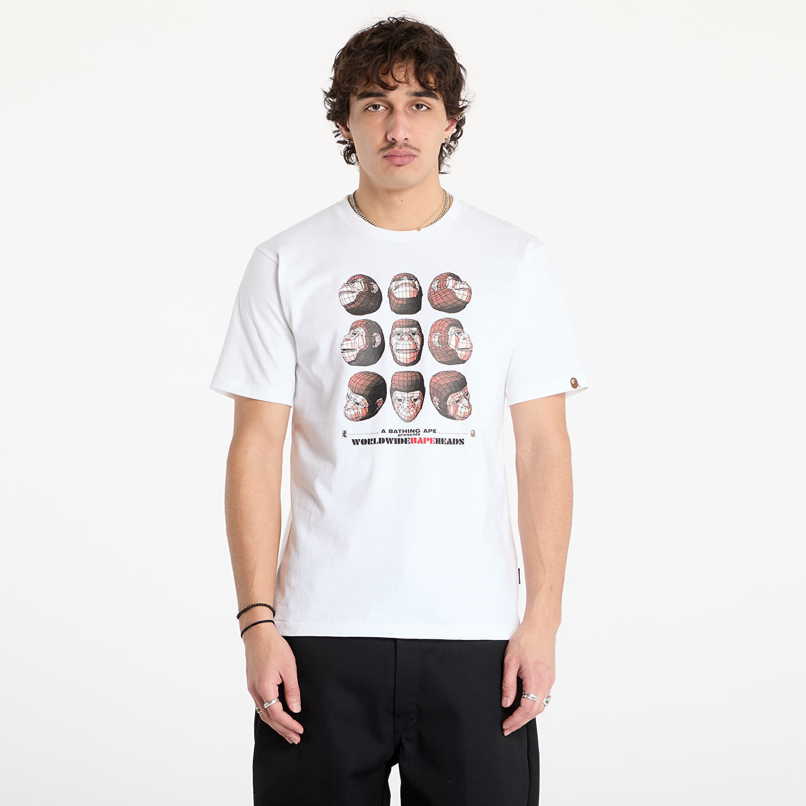 Tricou A BATHING APE Polygon Ape Head UNISEX Tee White - 1 | YEO